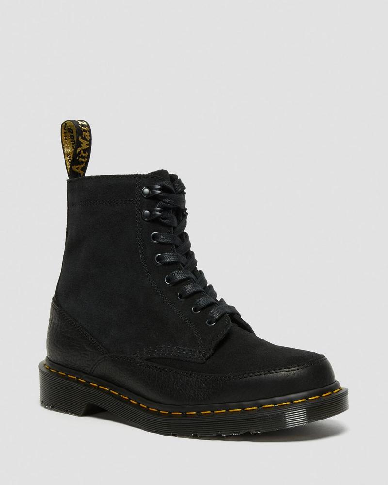 Black Men\'s Dr Martens 1460 Guard Made in England Leather Lace Up Boots | CA 512XYU